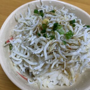 火を使わずカルシウムたっぷり　簡単しらす干し丼